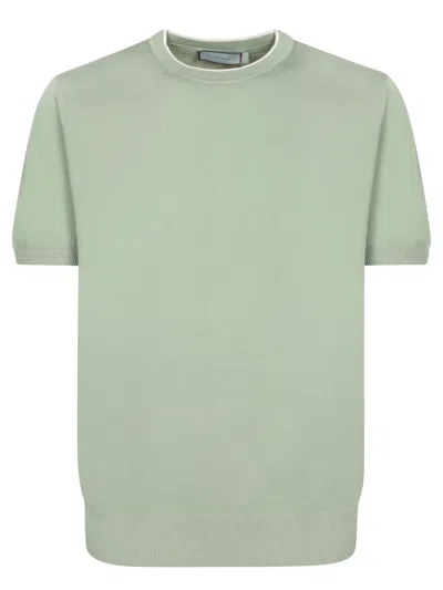 Canali Sage Cotton T-shirt In Green
