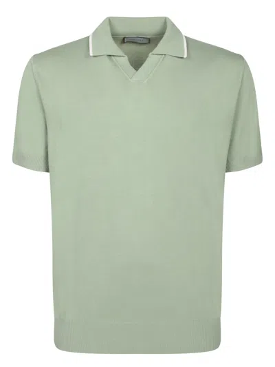 Canali Sage Green Cotton Polo Shirt