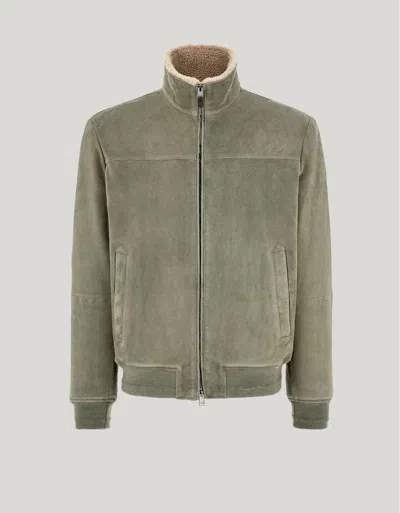 Canali Sage Green Goat Suede Blouson