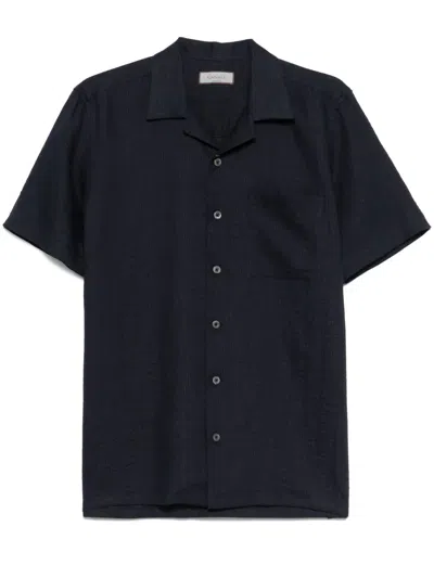 Canali Seersucker Shirt In Black