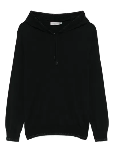 Canali Sequin-embellished Hoodie In Black