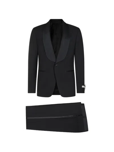 Canali Shawl-lapel Single-breasted Suit In Black