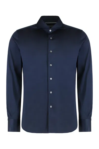 Canali Shirt In Cotton In Blue