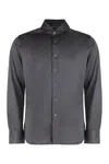 Canali Long-sleeve Cotton Shirt In Gray
