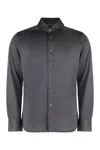 Canali Long-sleeve Cotton Shirt In Gray