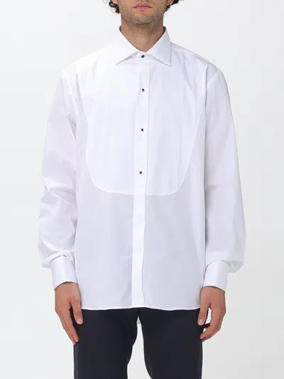 Canali Pleated Bib Dress Shirt In White