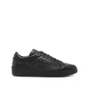 Canali Refined Black Sneakers With Durable Rubber Sole In Black