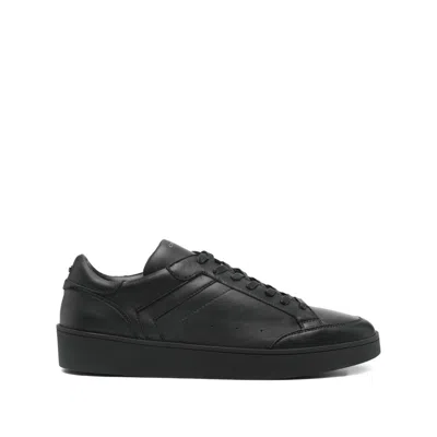Canali Sneakers With Rubber Sole In Black