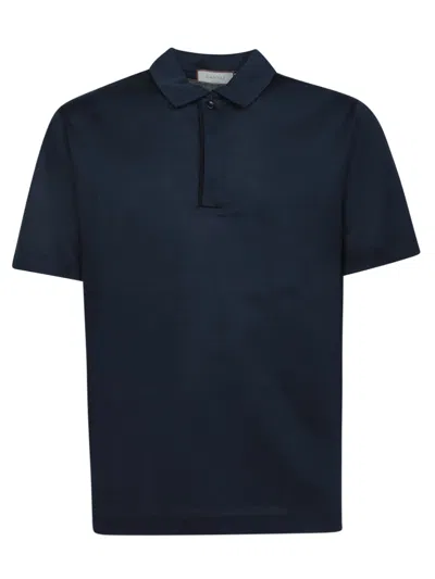 Canali Short Sleeve Blue Polo Shirt