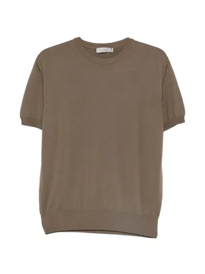 Canali Short-sleeve Crew-neck T-shirt In Brown