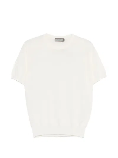 Canali Short-sleeve Knitted T-shirt In White