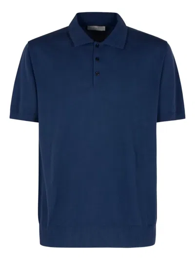Canali Short-sleeve Polo Shirt In Blue