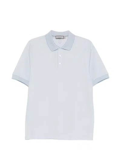 Canali Short-sleeve Polo Shirt In Blue