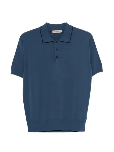 Canali Short-sleeve Polo Shirt In Blue