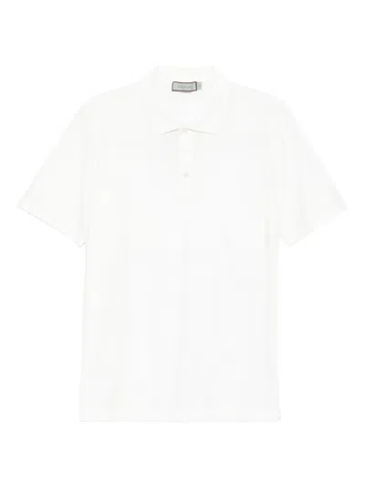 Canali Short-sleeved Polo Shirt In White