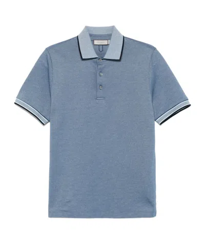 Canali Short-sleeved Polo Shirt In Blue