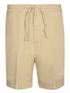 Canali Beige Linen Bermuda Shorts