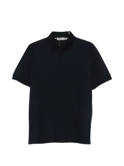 Canali Short-sleeve Polo Shirt In Black