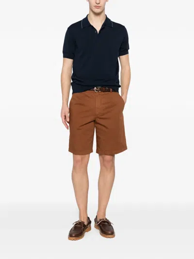 Canali Short-sleeve Polo Shirt In Blue