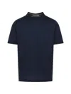 Canali Cotton Stripe T-shirt In Blue