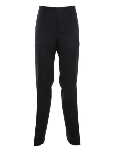 Canali Side-pocket Wool Pants In Blue