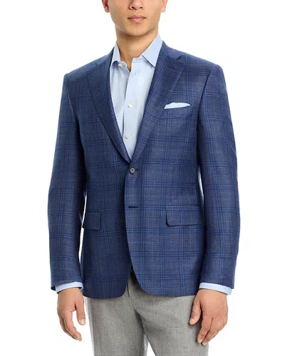Canali Siena Hopsack Plaid Regular Fit Sport Coat In Navy/blue