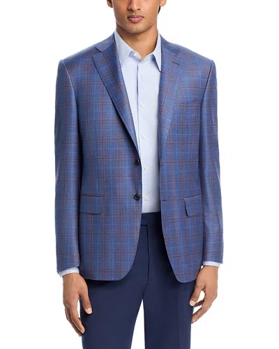 Canali Siena Plaid Regular Fit Sport Coat In Blue