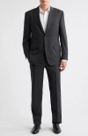 Canali Siena Regular Fit Check Stretch Wool Suit In Gray