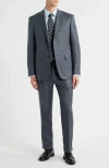 Canali Siena Regular Fit Light Blue Glen Check Super 150s Wool Suit In Blue
