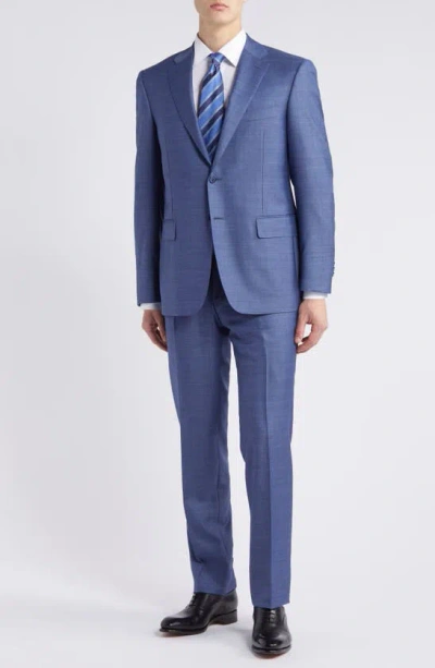 Canali Siena Regular Fit Mélange Wool Suit In Light Blue