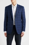 Canali Siena Regular Fit Navy Ombré Check Super 130s Wool Sport Coat In Blue