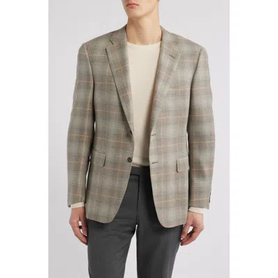 Canali Siena Regular Fit Plaid Cashmere Sport Coat In Beige