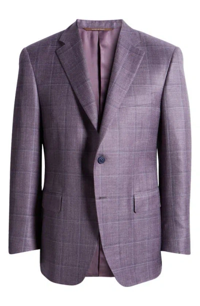 Canali Siena Regular Fit Plaid Sport Coat In Purple