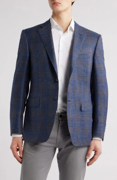 Canali Siena Regular Fit Plaid Wool & Silk Blend Sport Coat