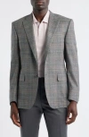Canali Siena Regular Fit Plaid Wool & Silk Blend Sport Coat In Gray