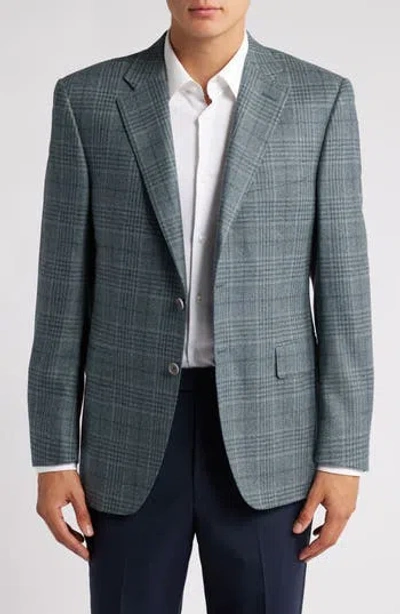 Canali Siena Regular Fit Plaid Wool & Silk Sport Coat In Blue