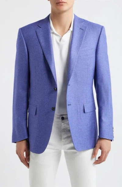 Canali Siena Regular Fit Purple Slub Silk & Cashmere Sport Coat