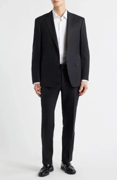 Canali Siena Regular Fit Solid Super 180s Wool Suit In Black