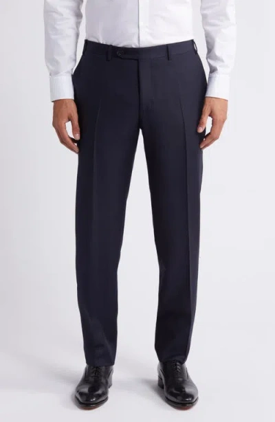 Canali Siena Tropical Weave Classic Fit Dress Pants In Navy