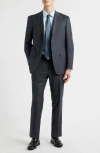 Canali Siena Regular Fit Stripe Supwer 130s Wool Suit In Gray