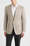 Canali Siena Regular Fit Windowpane Plaid Super 150s Wool Sport Coat In Neutral