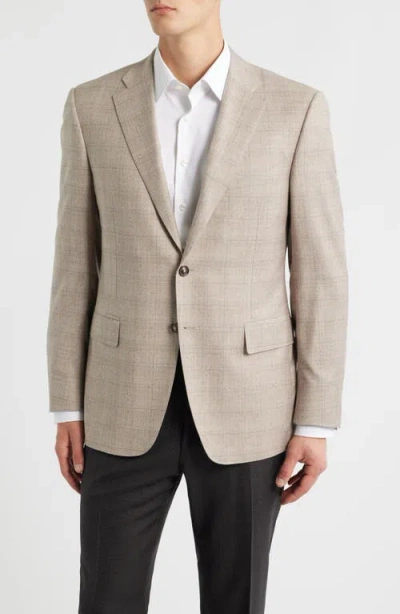 Canali Siena Regular Fit Windowpane Plaid Super 150s Wool Sport Coat In Neutral