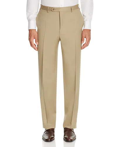 Canali Siena Wool Classic Fit Dress Pants In Khaki