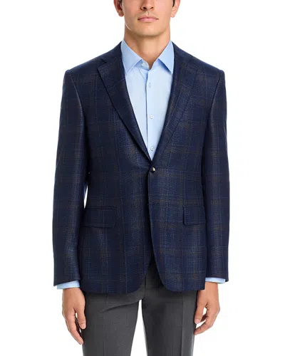 Canali Sienna Classic Fit Wool Blend Plaid Sport Coat In Blue