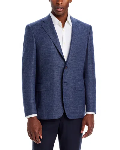 Canali Sienna Melange Regular Fit Textured Solid Sport Coat In Blue