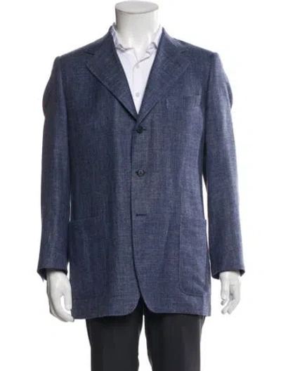 Pre-owned Canali Silk Blazer In Blue
