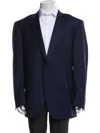 Pre-owned Canali Silk Blazer In Blue