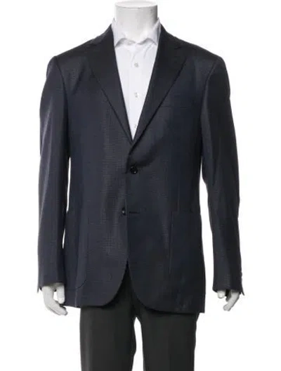 Pre-owned Canali Silk Blazer In Blue