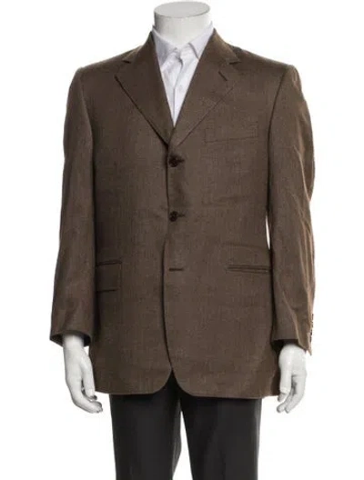 Pre-owned Canali Silk Blazer In Brown
