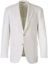 Canali Textured Silk Blazer In White